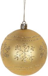 EUROLAMP ΜΠΑΛΑ ΠΛΑΣΤΙΚΗ ΧΡΥΣΗ ΜΕ ΧΙΟΝΟΝΙΦΑΔΕΣ ΣΕΤ 6ΤΜΧ 8CM 600-46534