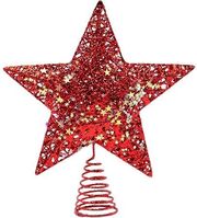 EUROLAMP ΚΟΡΥΦΗ ΔΕΝΤΡΟΥ ΜΕ ΚΟΚΚΙΝΟ ΝΗΜΑ ΚΑΙ ΙΡΙΔΙΖΟΝΤΑ ΑΣΤΕΡΑΚΙΑ 25X30CM 600-48065