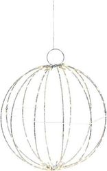 EUROLAMP ΑΣΗΜΙ ΜΕΤΑΛΛΙΚΗ ΜΠΑΛΑ ΦΩΤΙΖΟΜΕΝΗ 30CM 144 MINI LED ΘΕΡΜΟ ΛΕΥΚΟ ΠΡΟΕΚΤΑΣΗ 3M IP44 600-22401