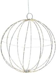 EUROLAMP ΑΣΗΜΙ ΜΕΤΑΛΛΙΚΗ ΜΠΑΛΑ ΦΩΤΙΖΟΜΕΝΗ 40CM 240 MINI LED ΘΕΡΜΟ ΛΕΥΚΟ ΠΡΟΕΚΤΑΣΗ 3M IP44 600-22402