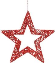 EUROLAMP ΑΣΤΕΡΙ ΚΡΕΜΑΣΤΟ ΠΛΕΓΜΑ ΚΟΚΚΙΝΟ 45CM 600-45632