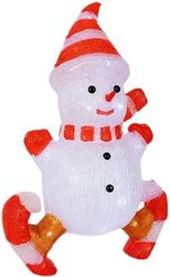 EUROLAMP ΑΚΡΥΛΙΚΟΣ ΧΙΟΝΑΝΘΡΩΠΟΣ 35V ΜΕΤΑΣΧ/ΣΤΗ 55+5 FLASH LED ΛΕΥΚΑ 5M 34X19X50CM IP44 600-40887