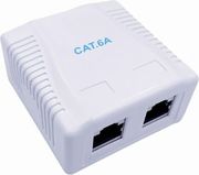 CABLEXPERT CABLEXPERT CAT6A FTP DOUBLE PORT SURFACE MOUNT BOX WHITE NCAC-2F6A-01