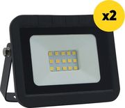 GEYER LPRM10E ΠΡΟΒΟΛΕΑΣ LED 10W 800LM 6500K ΜΑΥΡΟΣ 2ΤΕΜ