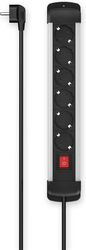HAMA POWER STRIP, 6-WAY, SWITCH, WALL MOUNTING, 3M, ALU