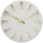 HAMA ''CORFU'' WALL CLOCK, ? 30 CM, QUARTZ CLOCK, ANALOGUE, 3D NUMERALS, BEIGE