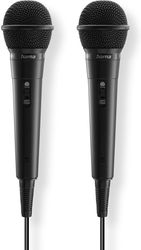 HAMA KARAOKE DYNAMIC MICROPHONE, JACK CABLE 2.5 M + ADAP., ON/OFF, SET OF 2
