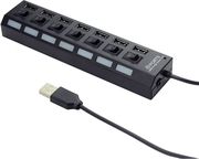 JOCCA GEMBIRD USB2.0 7-PORT HUB WITH SWITCHES POWER ADAPTER BLACK UHB-U2P7-03