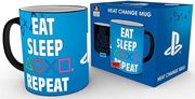 ABYSSE ABYSSE PLAYSTATION - EAT SLEEP REPEAT HEAT CHANGE MUG (320ML) (MGH0071)