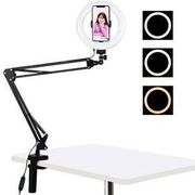 DESKTOP ARM STAND PULUZ WITH 20CM LED VLOGGING RING PKT3089B