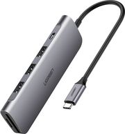 UGREEN TYPE-C HUB CM195 2X USB-A + TYPE-C + HDMI + SD+MICROSD GREY