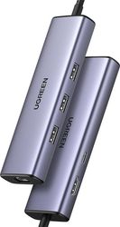 UGREEN TYPE-C HUB CM512 15598 3X USB-A 3.0 + TYPE-C + HDMI + RJ45 GREY