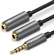 UGREEN AV141 3.5MM TO 2 X 3.5MM AUDIO ADAPTER 0.2M GREY