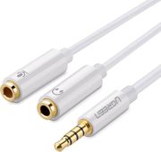 UGREEN AV141 3.5MM TO 2 X 3.5MM AUDIO ADAPTER 0.2M WHITE