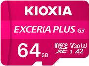KIOXIA MICRO SD 4K 64GB EXCERIA PLUS G3 UHS I U3 WITH ADAPTER LMPL3M064GG2