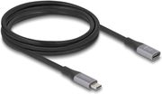DELOCK USB 2.0 CABLE USB-C MALE - USB-C FEMALE 240W ΜΑΥΡΟ 2M 81202