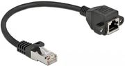 DELOCK NETWORK CABLE EXTENSION S FTP RJ45 MALE TO RJ45 FEMALE CAT.6A 25 CM BLACK