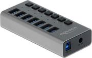DELOCK USB 3.0 HUB 7 ΘΥΡΩΝ ΜΕ ΣΥΝΔΕΣΗ USB-A &amp; ΘΥΡΑ ΦΟΡΤΙΣΗΣ ΚΑΙ ΕΞΩΤΕΡΙΚΗ ΠΑΡΟΧΗ ΡΕΥΜΑΤΟΣ (63669)