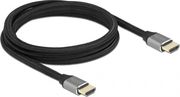 DELOCK BRAIDED CABLE HDMI MALE - HDMI MALE 2M ΜΑΥΡΟ 83996