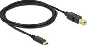 DELOCK USB 2.0 CABLE USB-C MALE - USB-B ΜΑΥΡΟ 2M (83330)