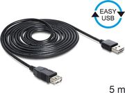 DELOCK EASY USB 2.0 CABLE USB-A MALE - USB-A FEMALE 5M (83373)