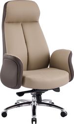 ΚΑΡΕΚΛΑ ΓΡΑΦΕΙΟΥ DRAMON HM18356.02 ΜΠΕΖ-ΚΑΦΕ PU ΔΕΡΜΑ--ΒΑΣΗ ΧΡΩΜΙΟΥ 66X70X132.5ΥΕΚ