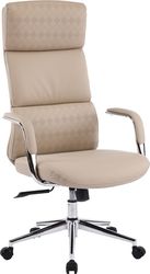 ΚΑΡΕΚΛΑ ΓΡΑΦΕΙΟΥ MEITE HM18353.02 ΜΠΕΖ PU ΔΕΡΜΑ--ΒΑΣΗ ΧΡΩΜΙΟΥ 66X71X127ΥΕΚ