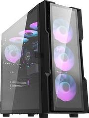 DARKFLASH DK431 ΓΥΑΛΙΝΗ ΘΗΚΗ ΥΠΟΛΟΓΙΣΤΗ (ΜΑΥΡΗ) + 4 ΑΝΕΜΙΣΤΗΡΕΣ RGB