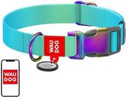 NYLON DOG COLLAR WITH QR CODE WAUDOG GRADIENT, BLUE, SIZE XL
