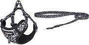 DOG SET DOGNESS HARNESS AND LEASH (BLACK AND WHITE)