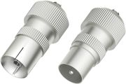 COAXIAL ANTENNA CONNECTORS PLUG HAMA 205211 SOCKET METAL 2 PIECES