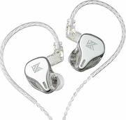 KZ DQ6 SILVER WITH MIC - IEM 35 HBB TUNED IMPROVED IN EAR MONITOR EARPHONES 3DD DYNAMIC