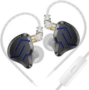 KZ ZSN PRO 2 BLACK BLUE WITH MIC - IEM 35 IN EAR MONITOR EARPHONES HYBRID 1BA+1DD 10MM METAL HIFI