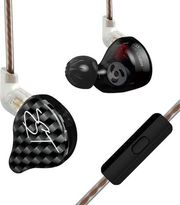 KZ ZST BLACK WITH MIC - IEM 35 IN EAR MONITOR EARPHONES DYNAMIC HYBRID DUAL DRIVER 1BA+1DD