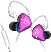 KZ ZST X PURPLE WITH MIC - IEM 35 IN EAR MONITOR EARPHONES DYNAMIC HYBRID DUAL DRIVER 1BA+1DD