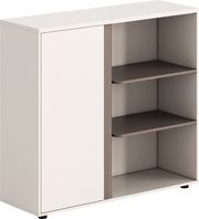 ΝΤΟΥΛΑΠΙ/ΒΙΒΛΙΟΘΗΚΗ NEWLINE HM18282 ΜΕΛΑΜΙΝΗ ΛΕΥΚΗ &amp; ΑΝΟΙΧΤΟ ΚΑΦΕ 120X40X110ΥΕΚ.