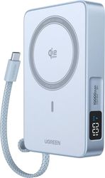 POWER BANK 10000MAH 25W QI2 UGREEN PB773 65958B WITH WIRELESS MAGNETIC CHARGING AND CABLE USB-C GRA