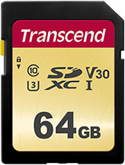 TRANSCEND TRANSCEND SDC500S SDXC 64GB MLC NAND U3 V30 CLASS 10 TS64GSDC500S