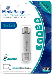 MEDIARANGE MR935 16GB USB 3.1 COMBO FLASH DRIVE WITH USB TYPE-C PLUG