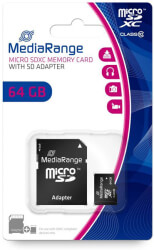 MEDIARANGE MR955 64GB MICRO SDXC CLASS 10 WITH SD ADAPTER