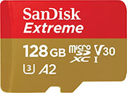 SANDISK SANDISK SDSQXAA-128G-GN6MA EXTREME 128GB MICRO SDXC UHS-I V30 U3 A2 CLASS 10 + SD ADAPTER