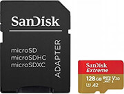 SANDISK SANDISK EXTREME 128GB MICRO SDXC UHS-I U3 V30 A2 + SD ADAPTER SDSQXAA-128G-GN6AA