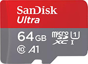 SANDISK SDSQUAB-064G-GN6MA ULTRA 64GB MICRO SDXC UHS-I U1 A1 + SD ADAPTER φωτογραφία