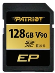 PATRIOT PEF128GEP92SDX EP SERIES 128GB SDXC UHS-II U3 V90 CLASS 10