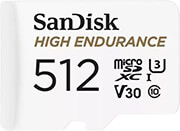 SANDISK SDSQQNR-512G-GN6IA HIGH ENDURANCE 512GB MICRO SDXC U3 V30 CLASS 10 WITH ADAPTER