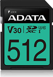ADATA ADATA ASDX512GUI3V30S-R PREMIER PRO SDXC 512GB UHS-I U3 V30S CLASS 10 RETAIL