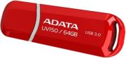 ADATA ADATA AUV150-64G-RRD DASHDRIVE UV150 64GB USB 3.2 FLASH DRIVE RED