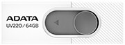 ADATA AUV220-64G-RWHGY UV220 64GB USB 2.0 FLASH DRIVE WHITE/GREY
