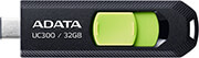 ADATA ADATA ACHO-UC300-32G-RBK/GN UC300 32GB USB 3.2 TYPE-C FLASH DRIVE BLACK GREEN