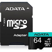 ADATA ADATA AUSDX64GUI3V30SA2-RA1 PREMIER PRO 64GB MICRO SDXC U3 V30 A2 WITH ADAPTER